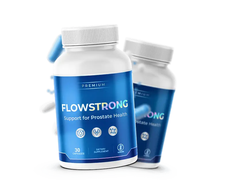 FlowStrong product bottle and presentation